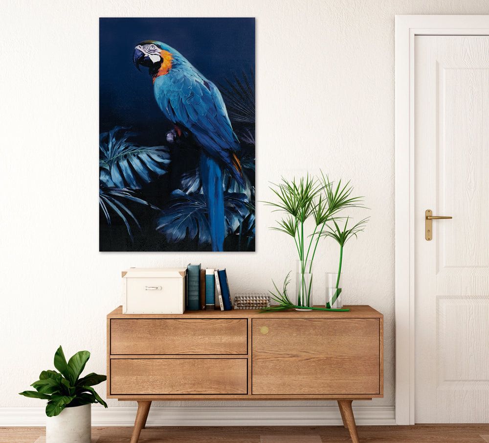Gemälde Papagei in blau