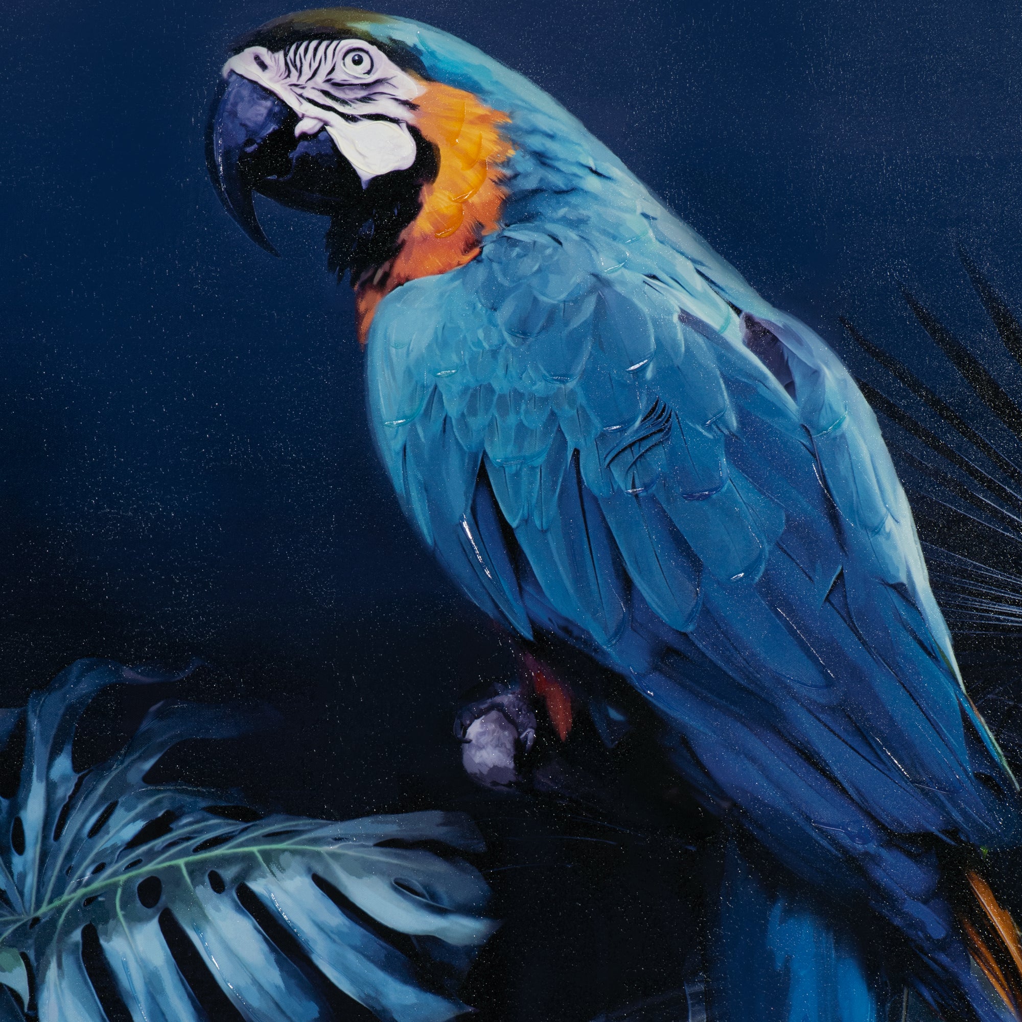 Gemälde Papagei in blau