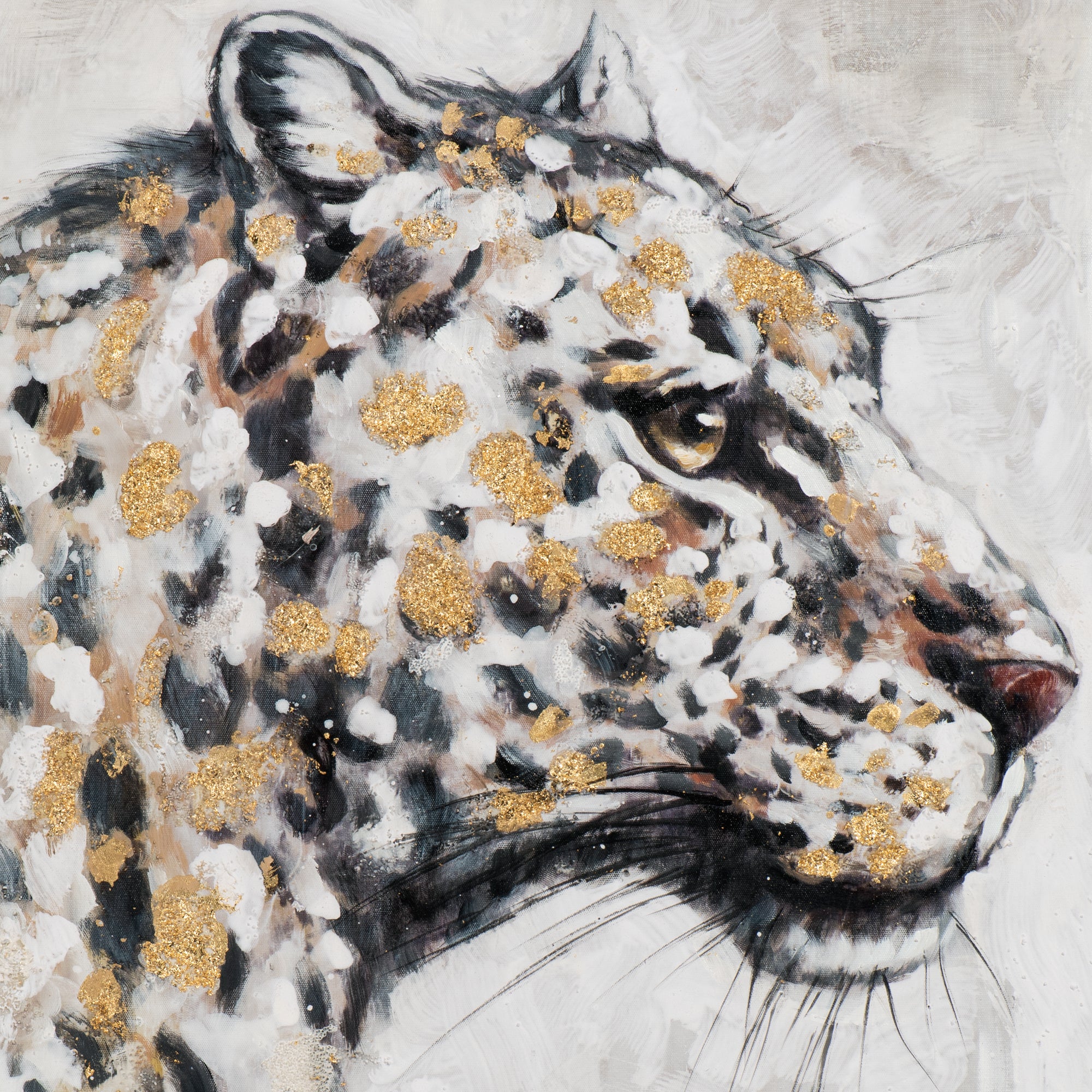 Peinture léopard avec de l'or