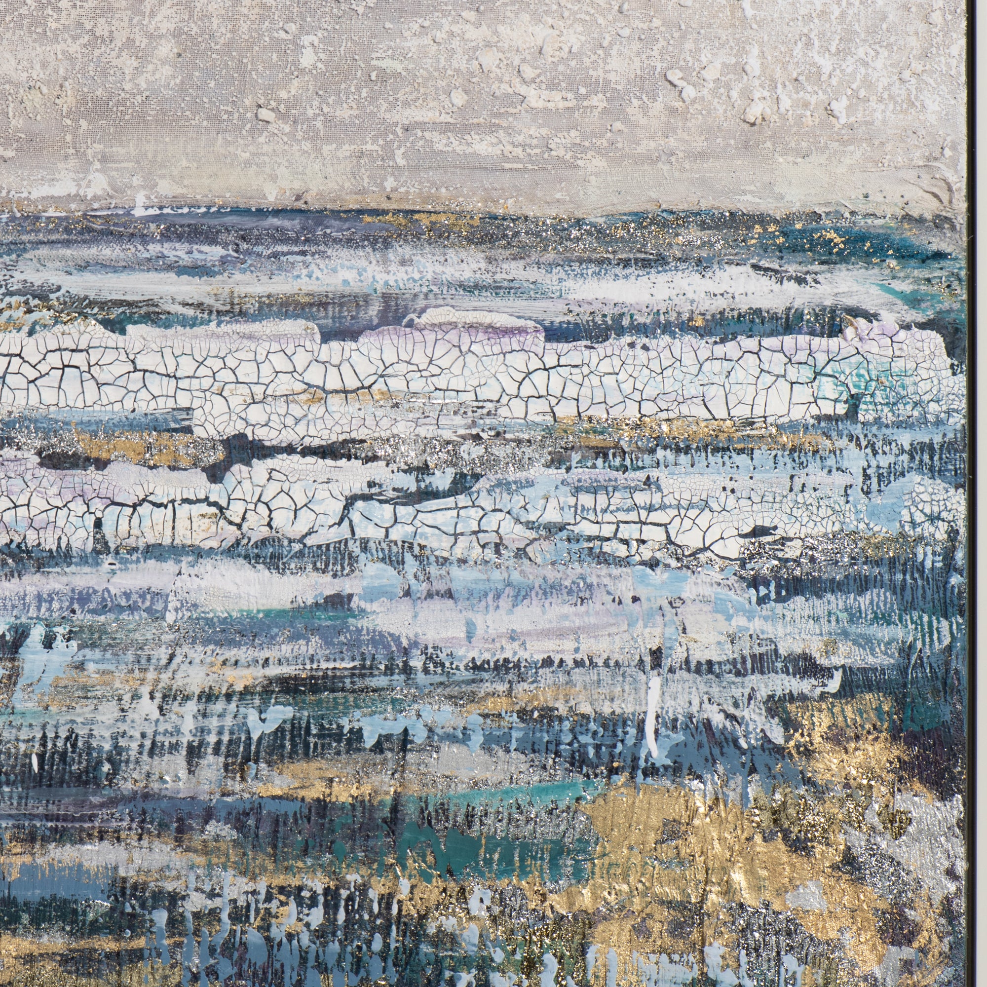 Gemälde Abstrakt in Blau und Gold