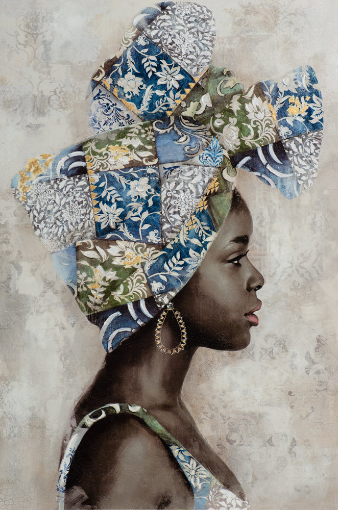 Painting Beauty with Blue Headdress