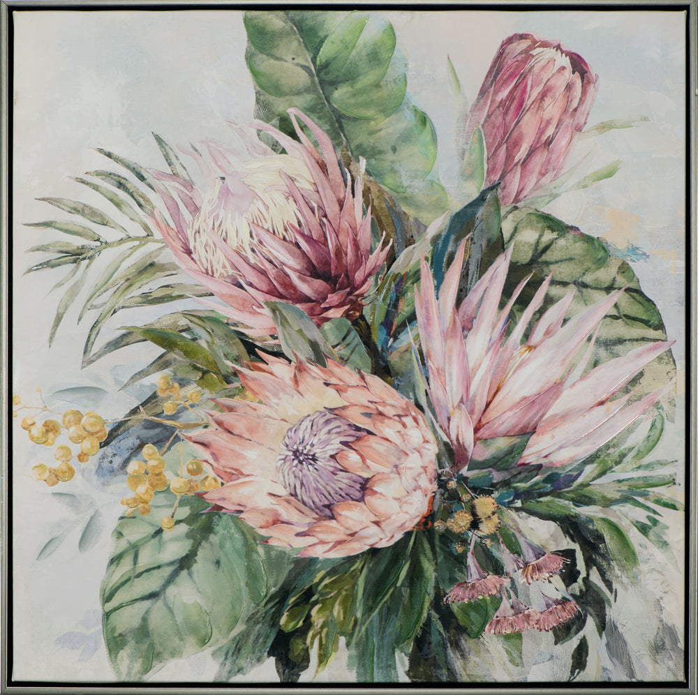 Gemälde Rosafarbene Protea-Blüten