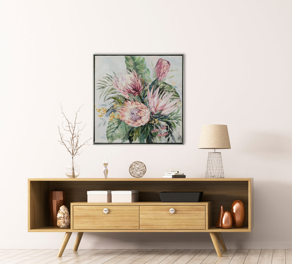 Gemälde Rosafarbene Protea-Blüten