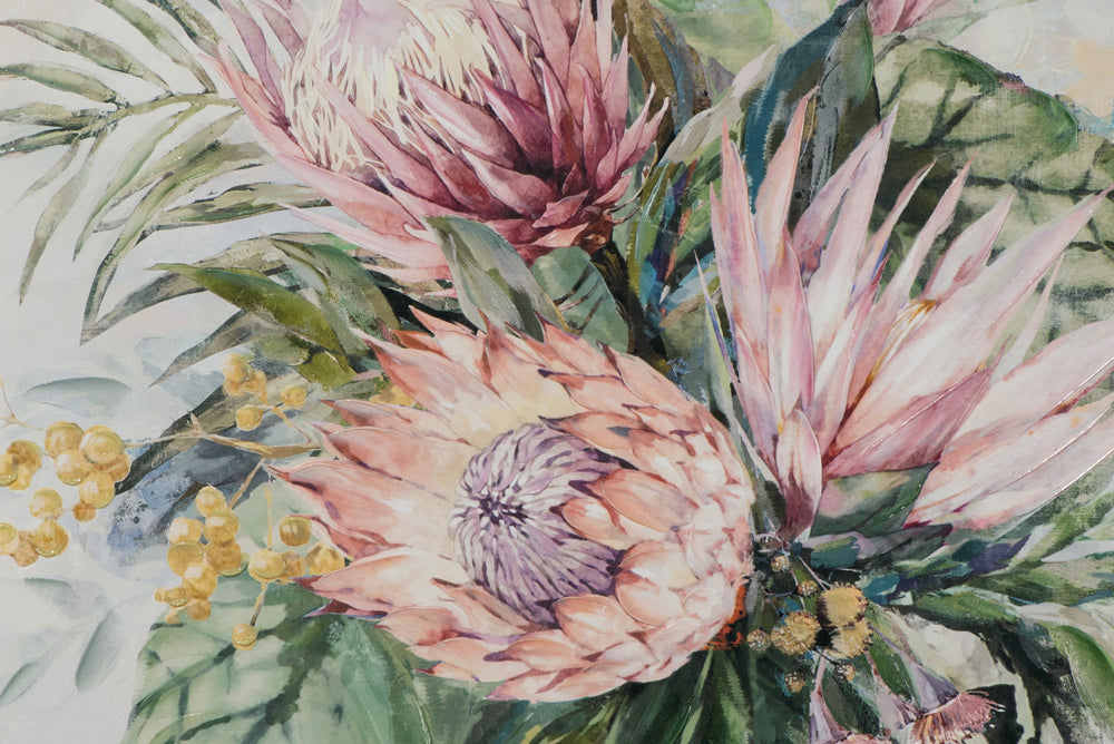 Gemälde Rosafarbene Protea-Blüten