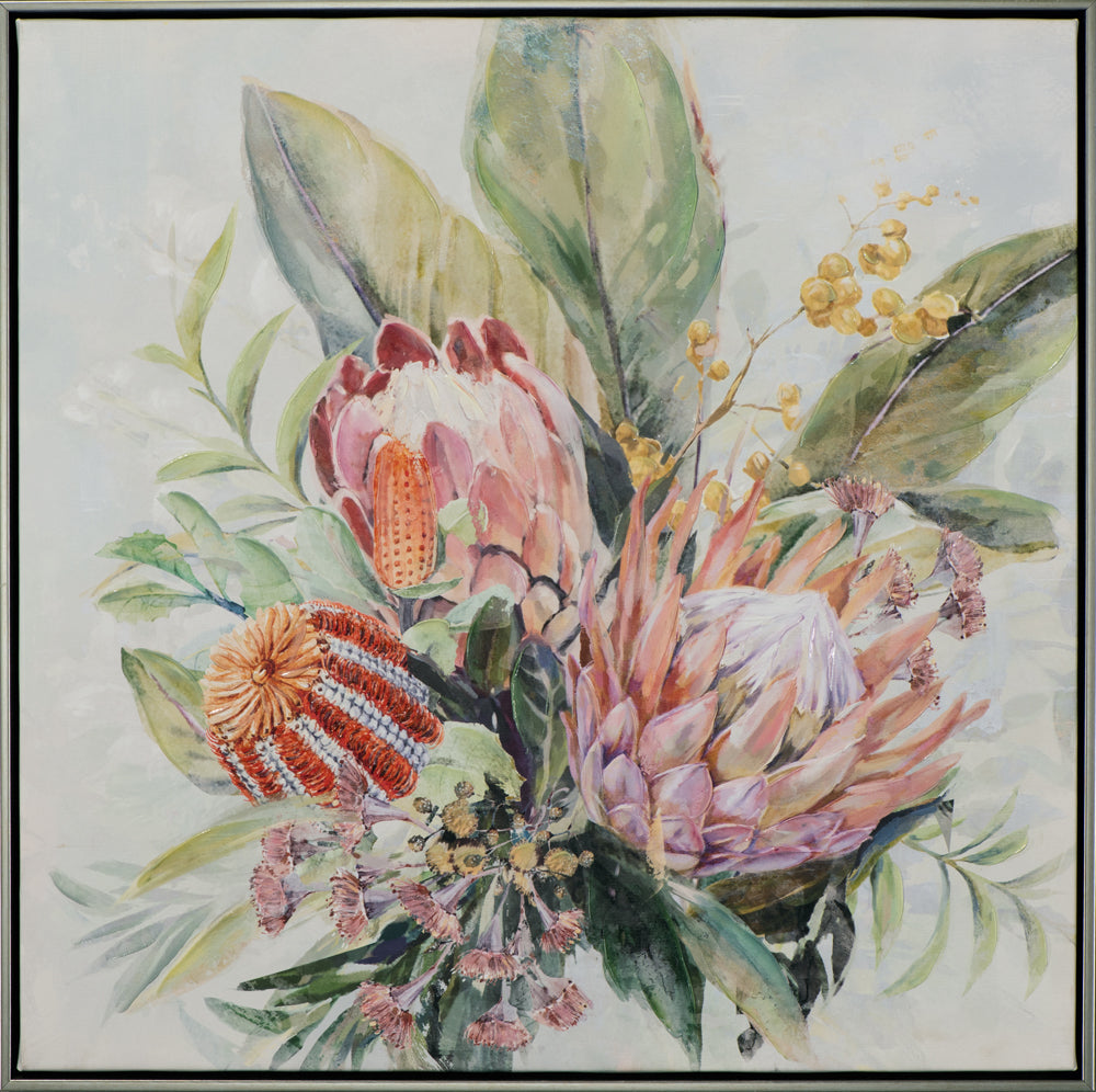 Gemälde Rosafarbene Protea-Blüten