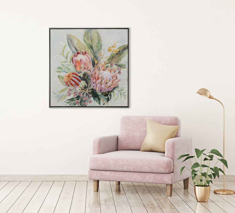Gemälde Rosafarbene Protea-Blüten