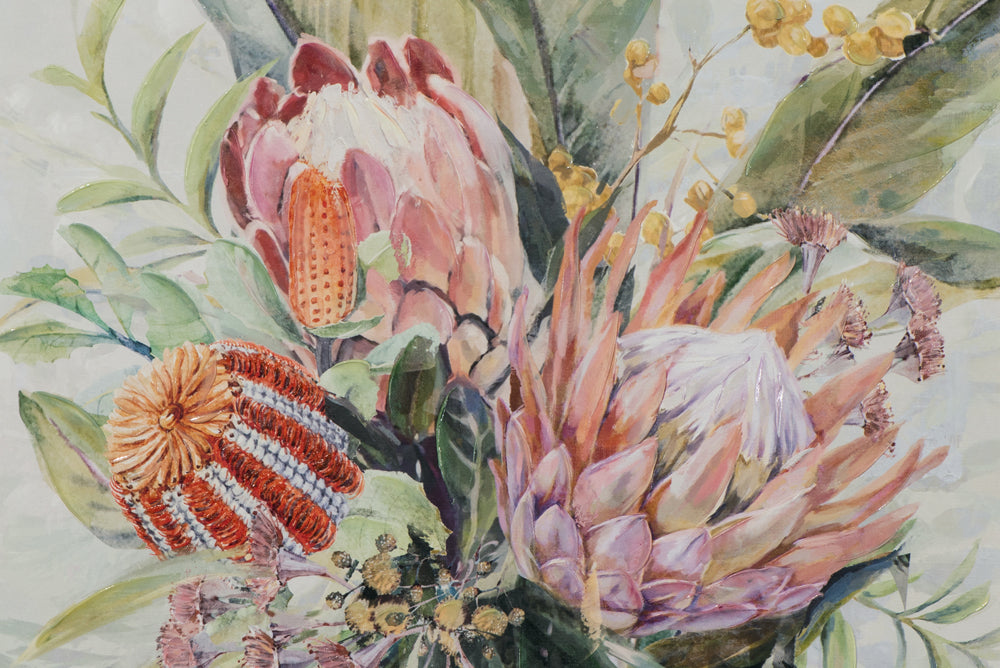 Gemälde Rosafarbene Protea-Blüten