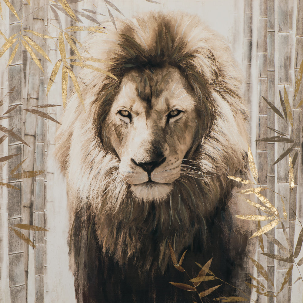 Painting Lion with Bamboo