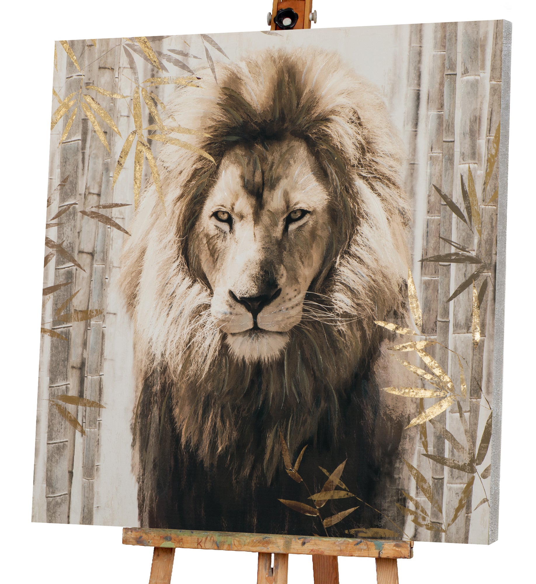 Painting Lion with Bamboo