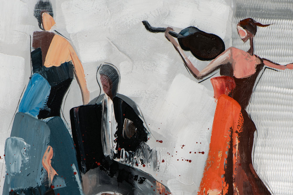 Peinture Danse avec Violon et Accordéon
