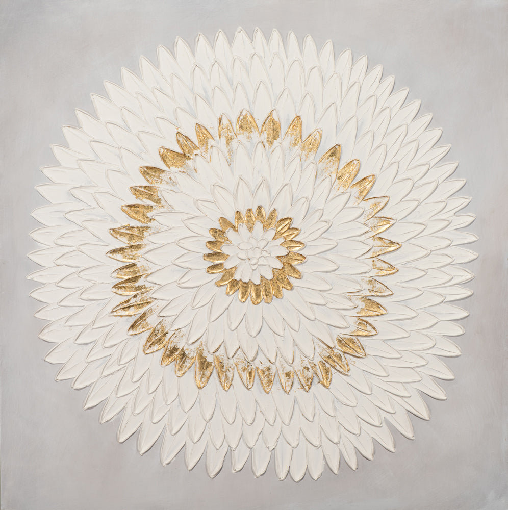 Painting Mandala in White-Gold