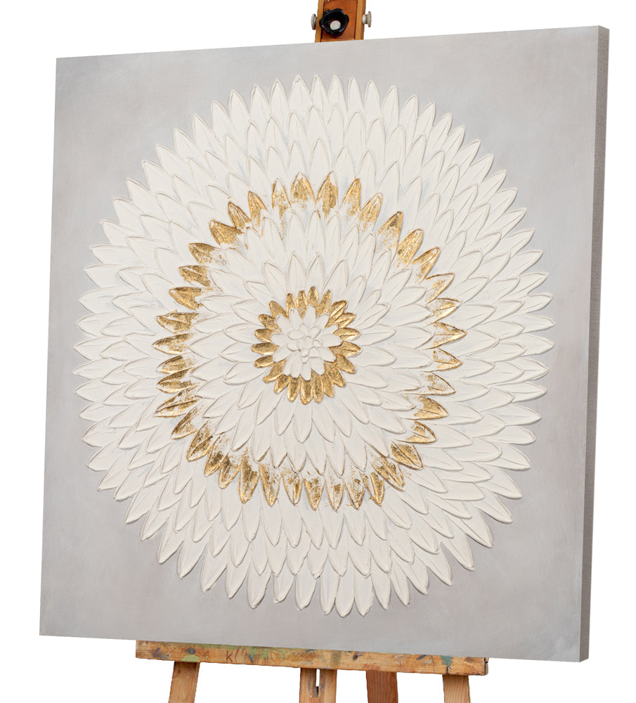 Painting Mandala in White-Gold