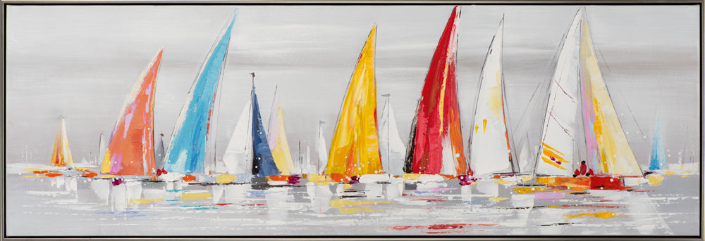 peinture de voiliers colorés