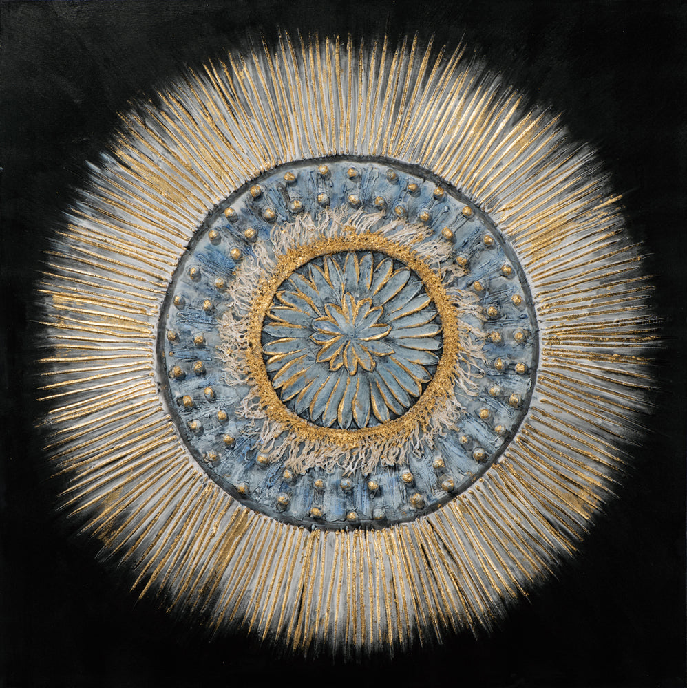 Painting Blue-Gray 3D Mandala
