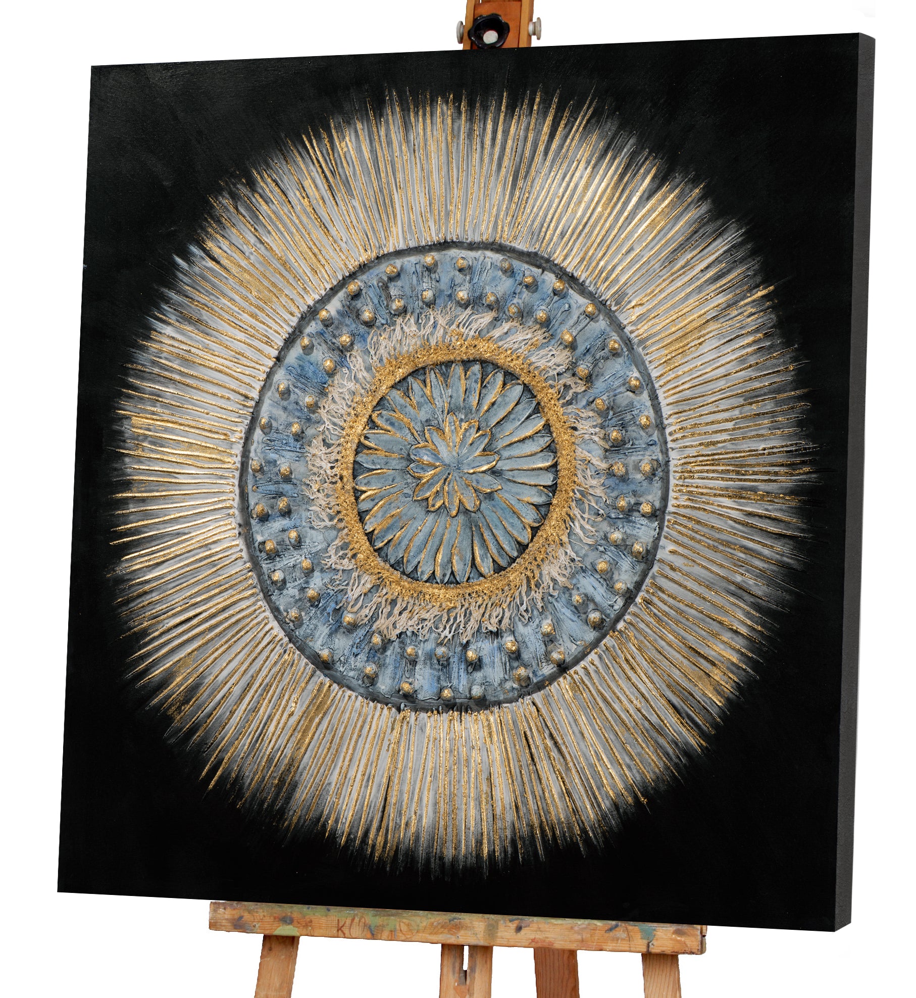Painting Blue-Gray 3D Mandala