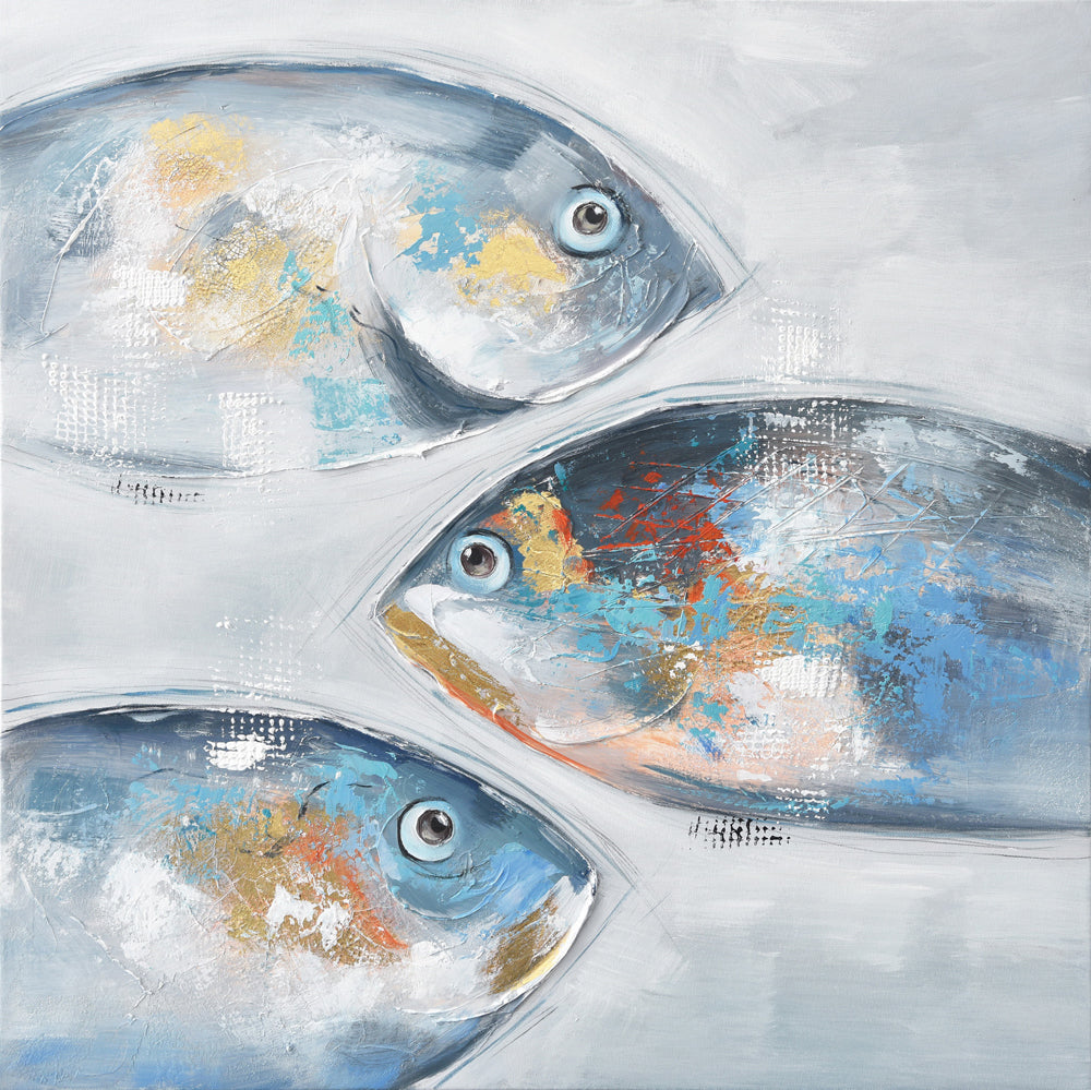 Gemälde Goldblaue Fische