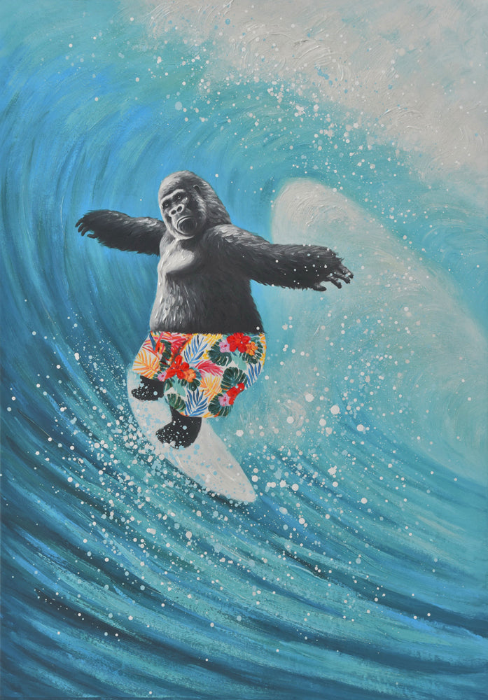 Painting Surfing Gorilla