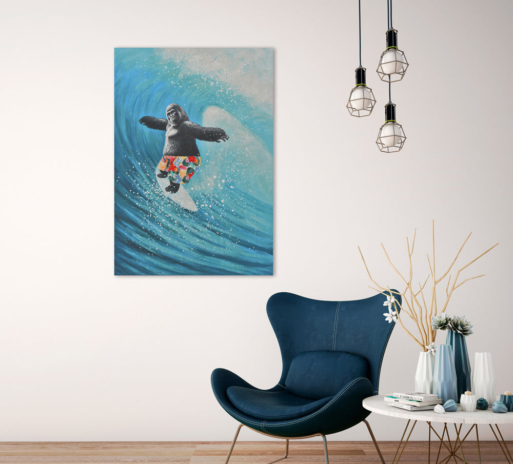 Painting Surfing Gorilla