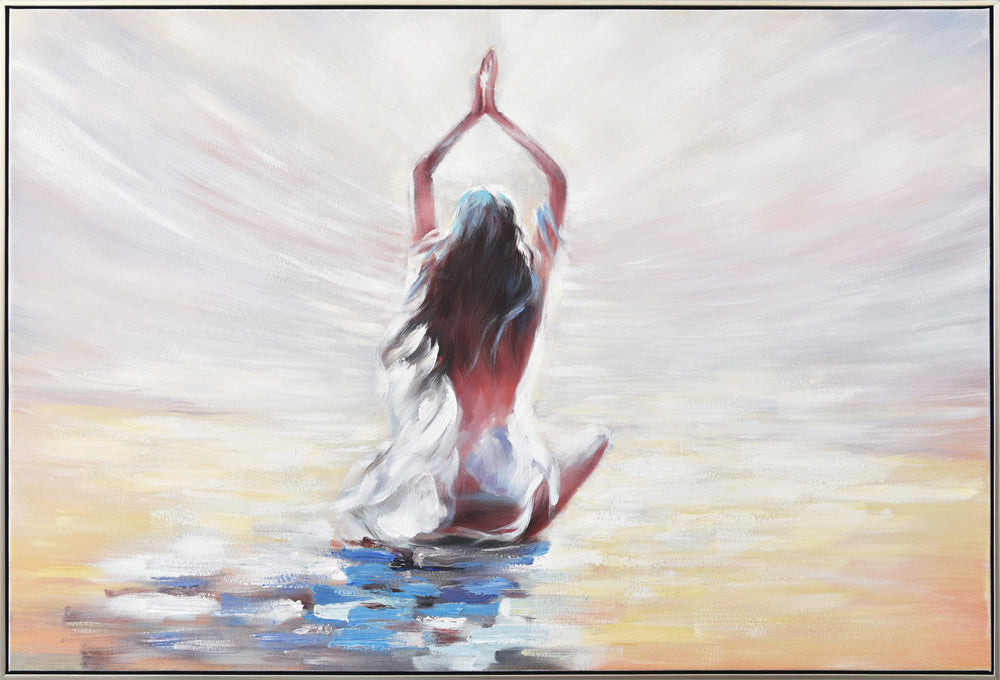 peinture Yoga sur la plage