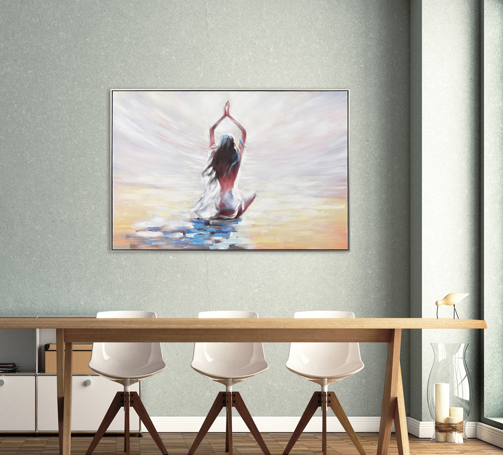 peinture Yoga sur la plage