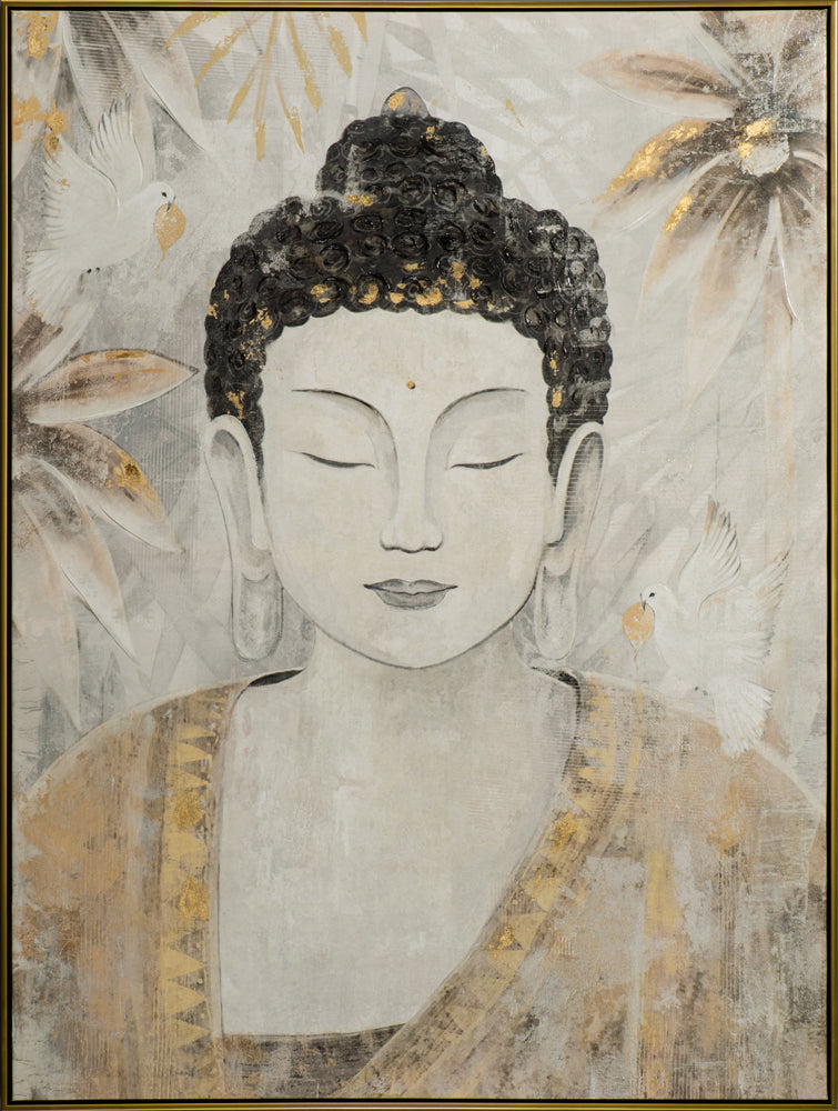 Painting Buddha with Pigeons