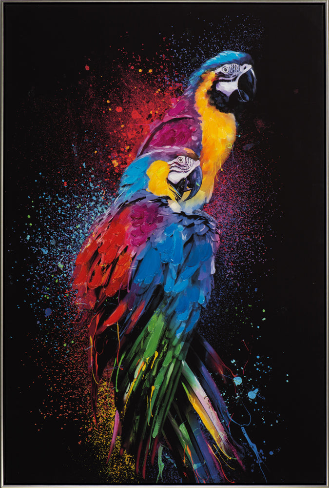 Peindre des perroquets colorés