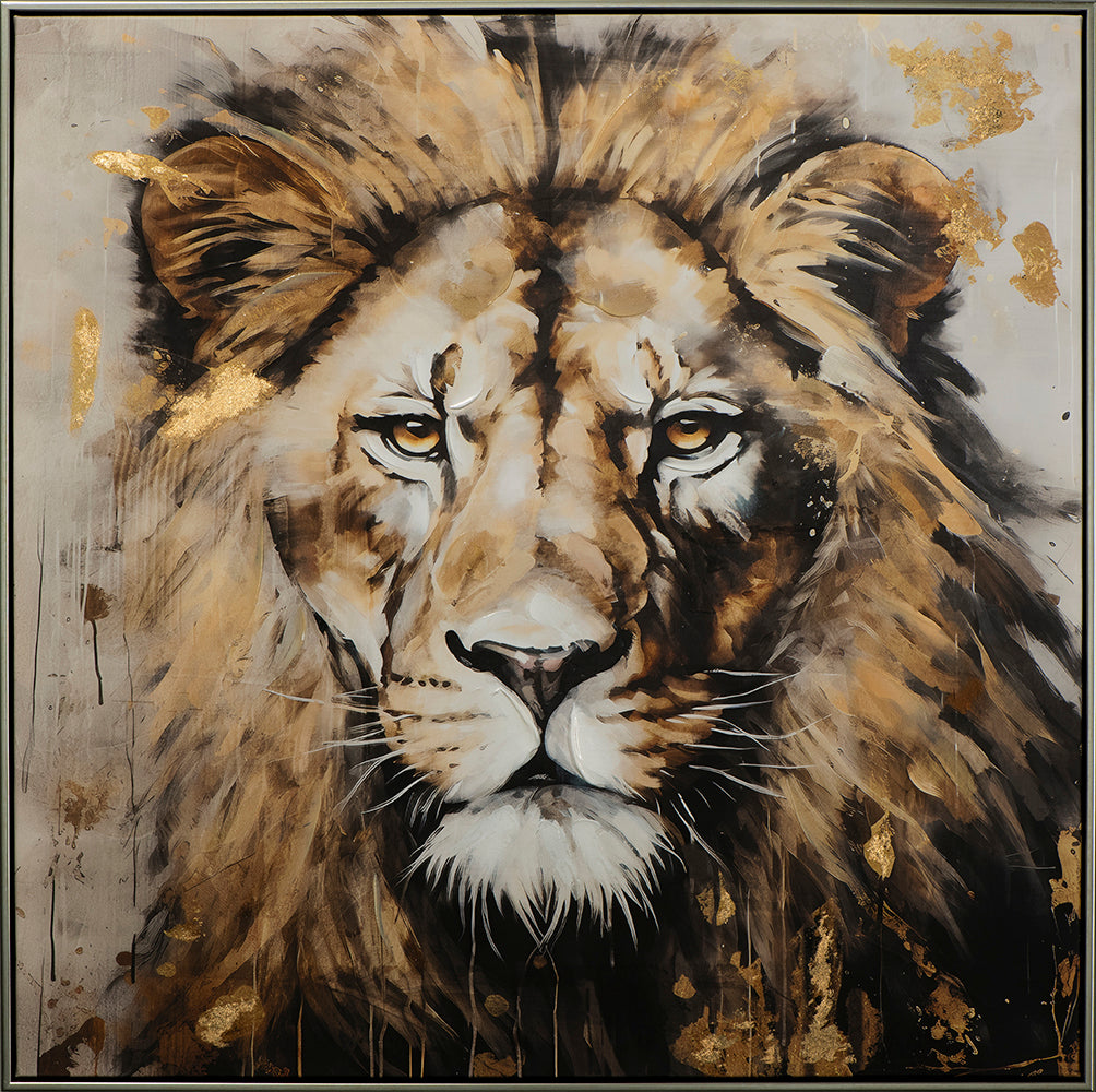 peinture Le puissant Roi Lion