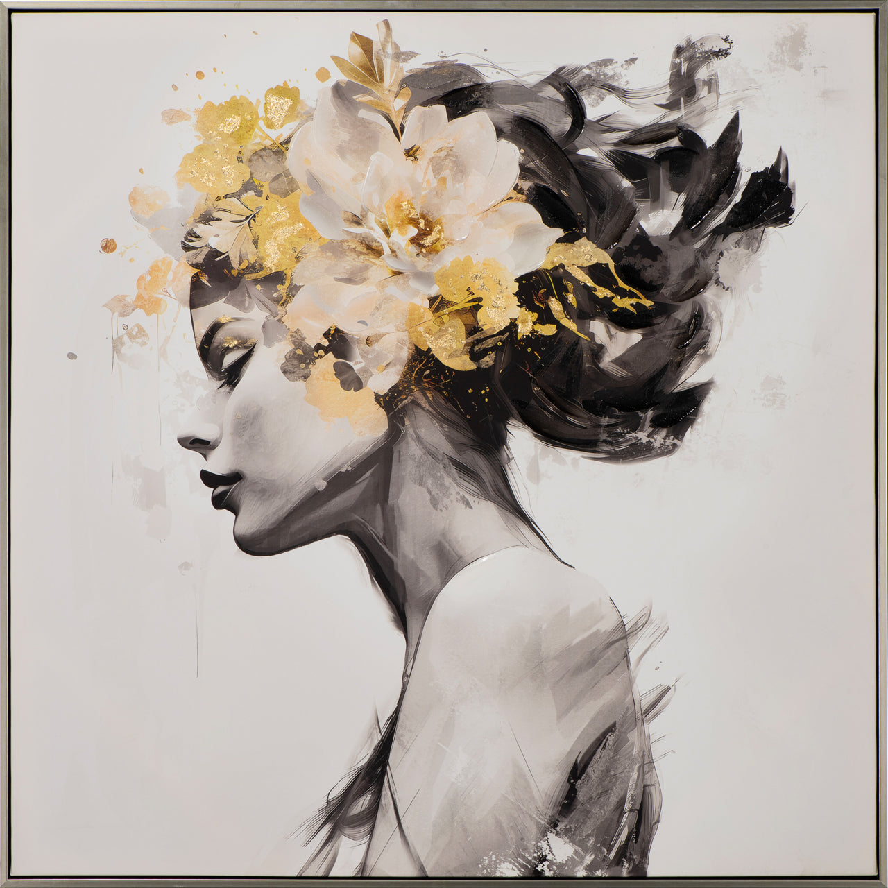 painting Golden Flower Beauty