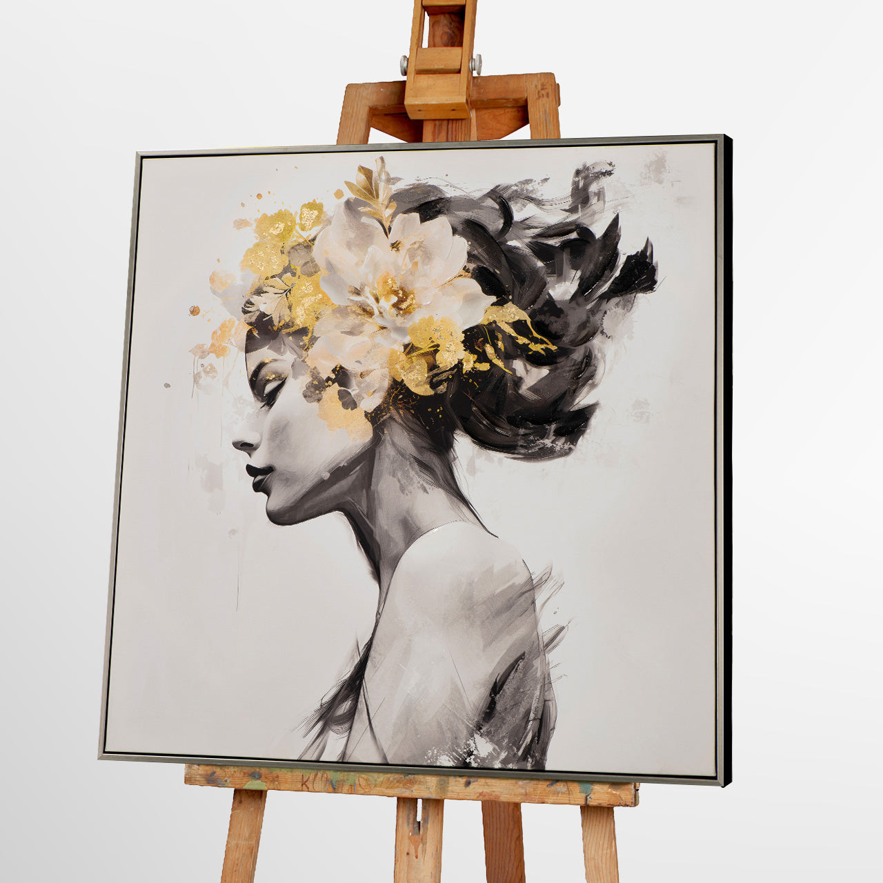 painting Golden Flower Beauty