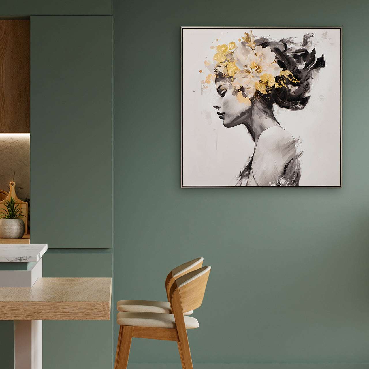 painting Golden Flower Beauty