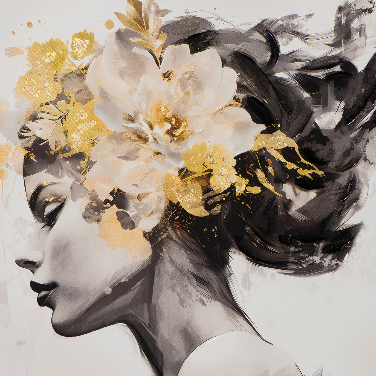 painting Golden Flower Beauty
