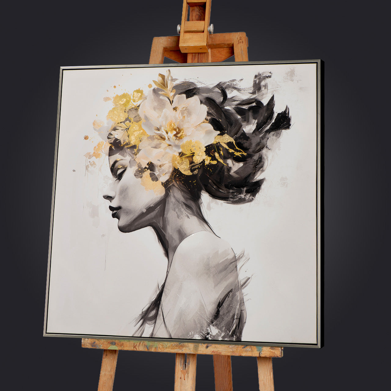 painting Golden Flower Beauty