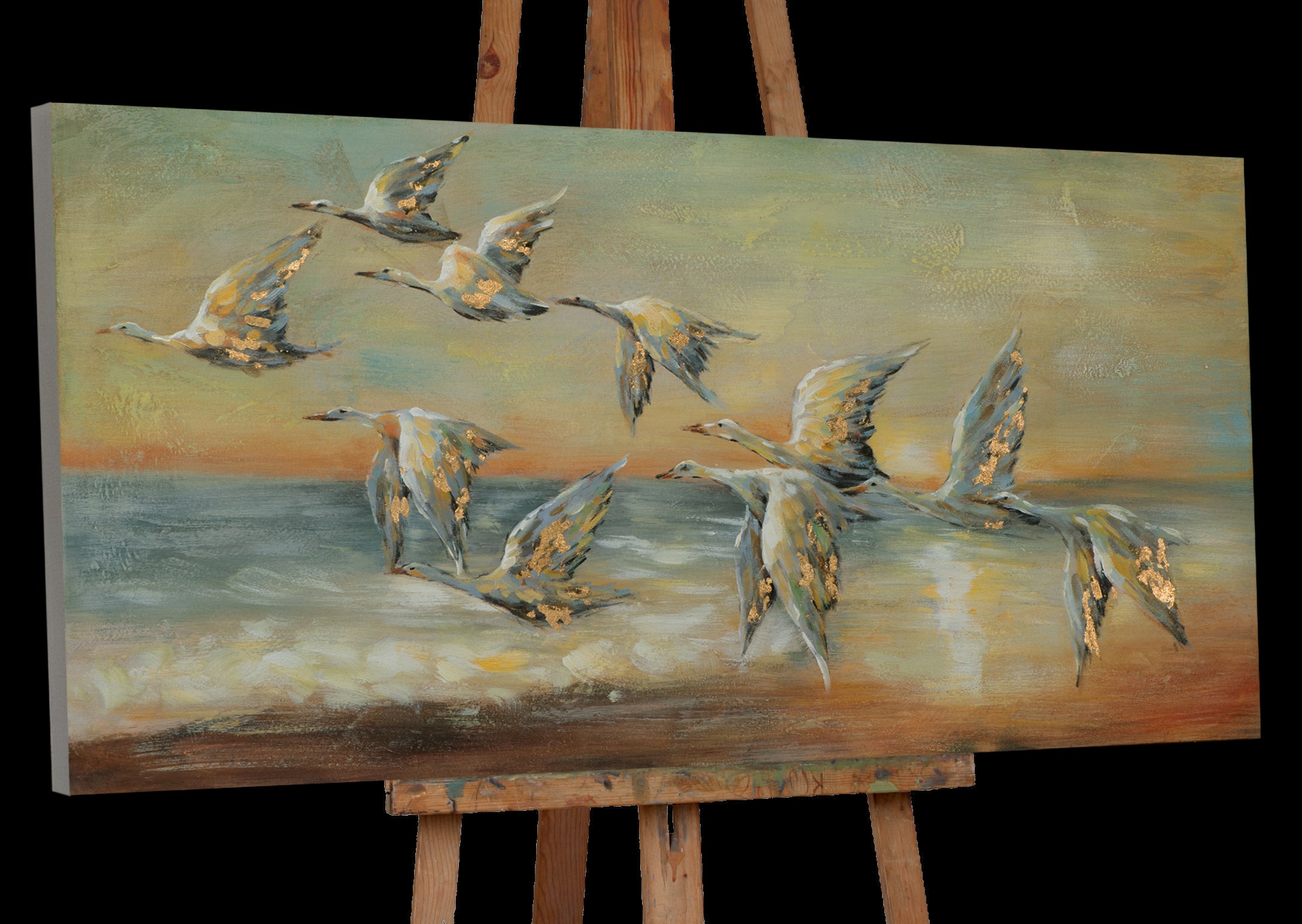 Gemälde Gänse auf ihrem Flug nach Süden