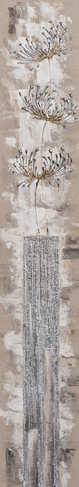 Gemälde Aufrechte Chrysanthemen in silber
