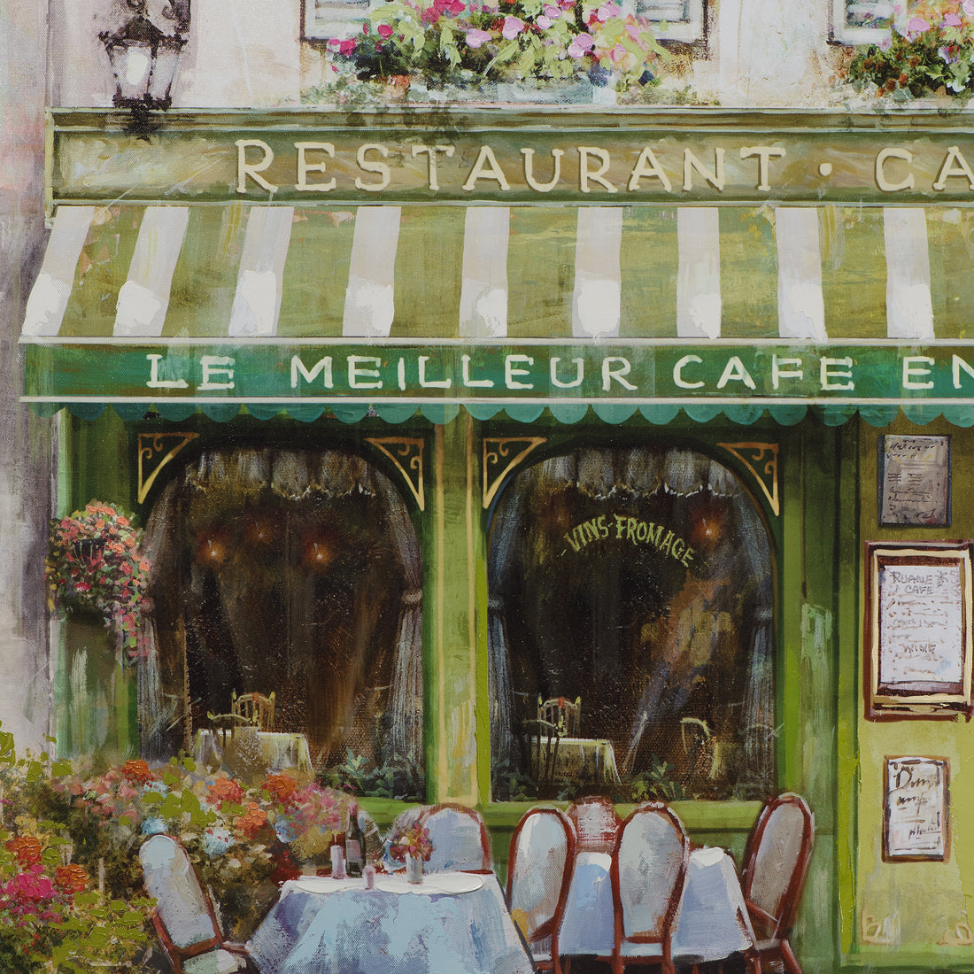 Gemälde Französisches Café in grün