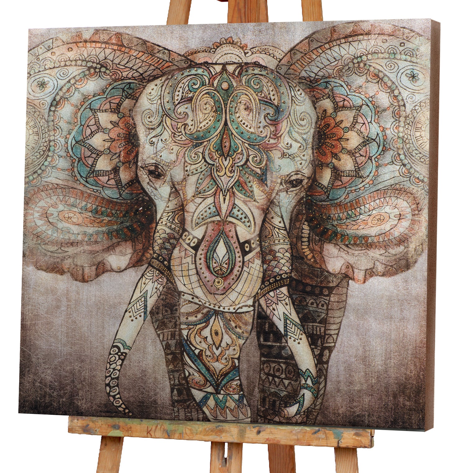 Gemälde Geschmückter Elefant