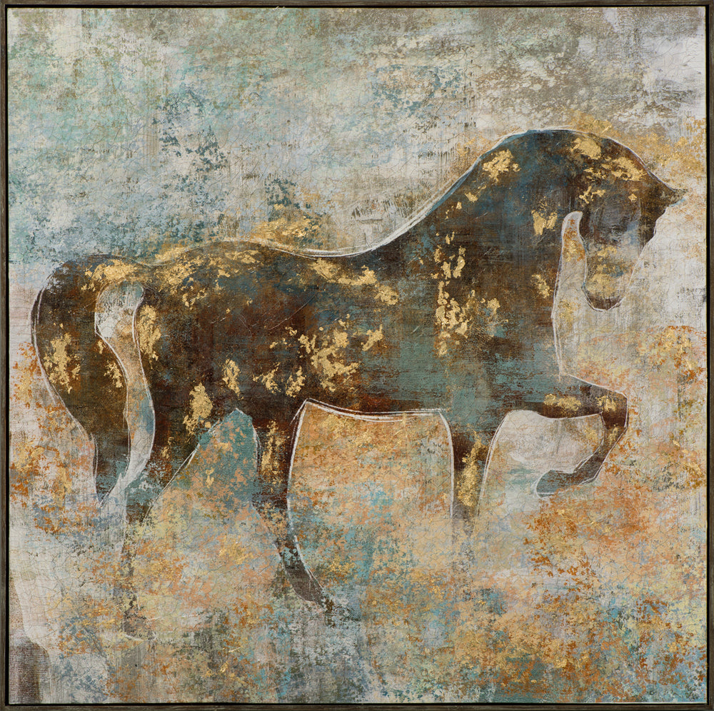 Painting Horse with Golden Dots