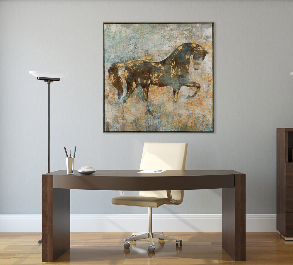 Painting Horse with Golden Dots