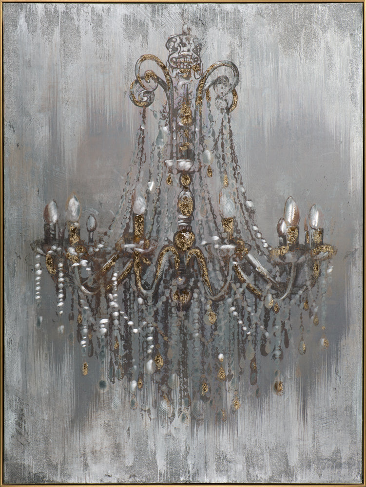 painting chandelier in silver