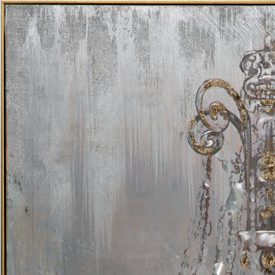 painting chandelier in silver