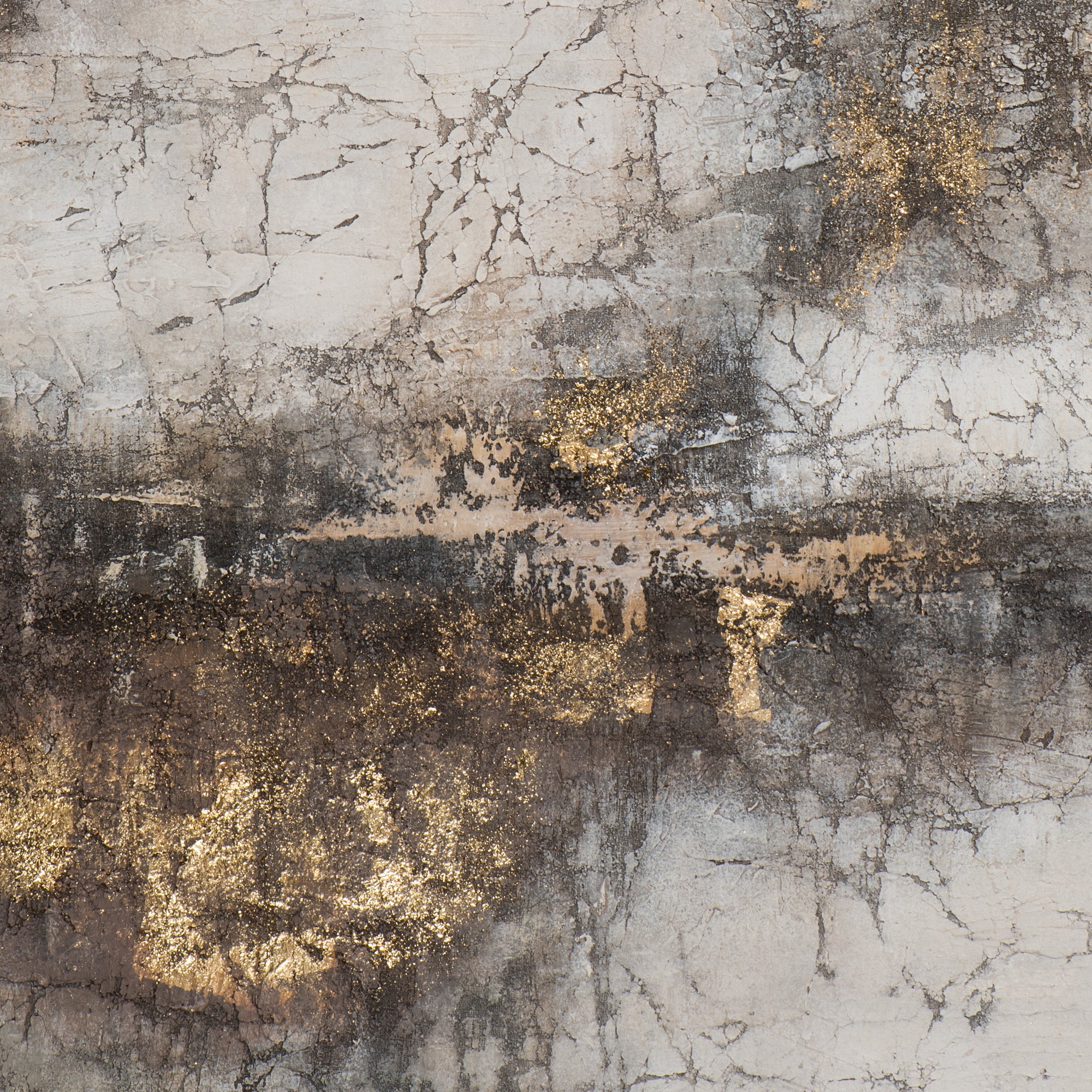Gemälde Abstrakte Farbkomposition in Beige und Gold