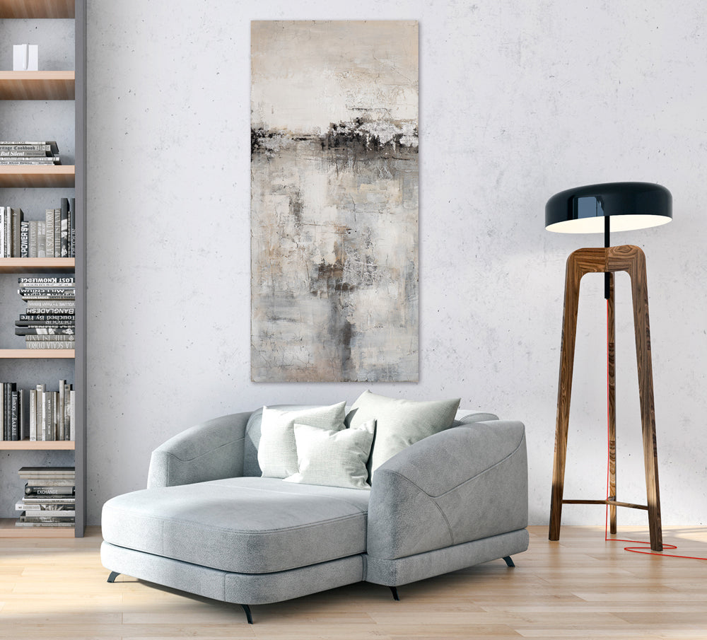 Gemälde Abstrakte Variation in Grau und Silber
