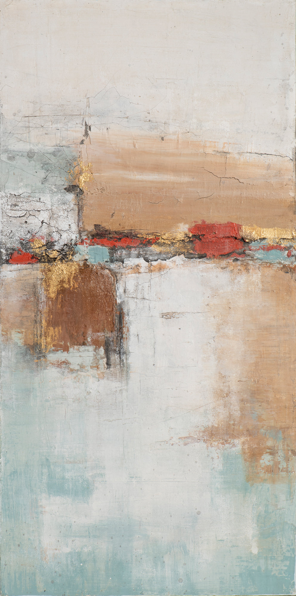 Painting Composition in Gold and Terracotta