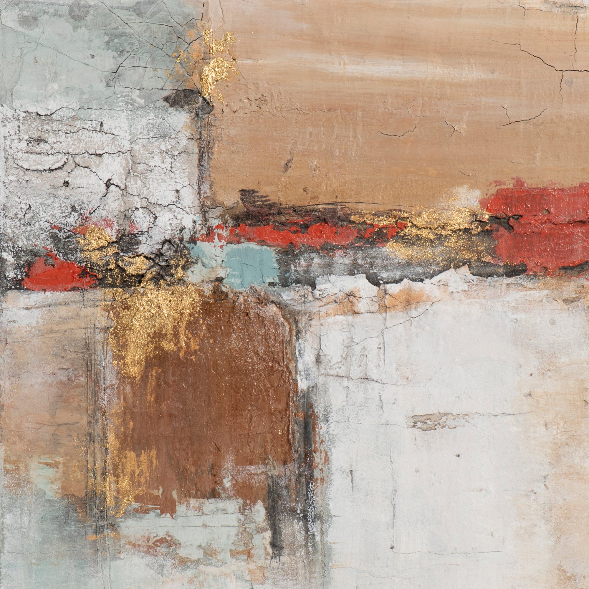 Painting Composition in Gold and Terracotta