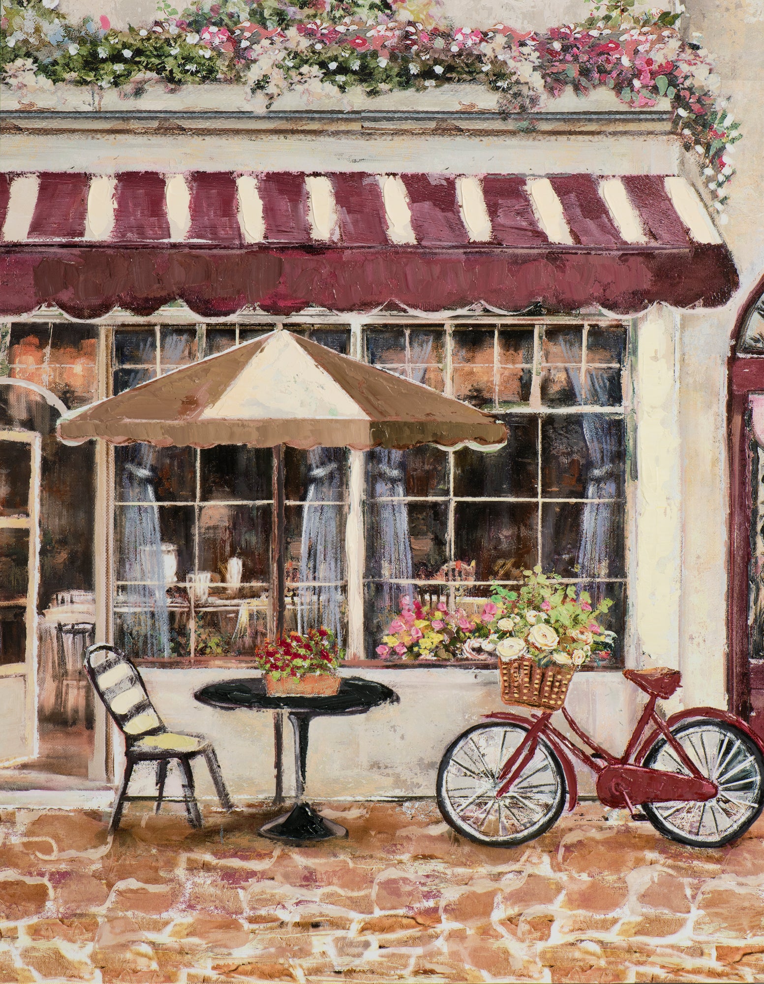 Gemälde Straßencafé in rot