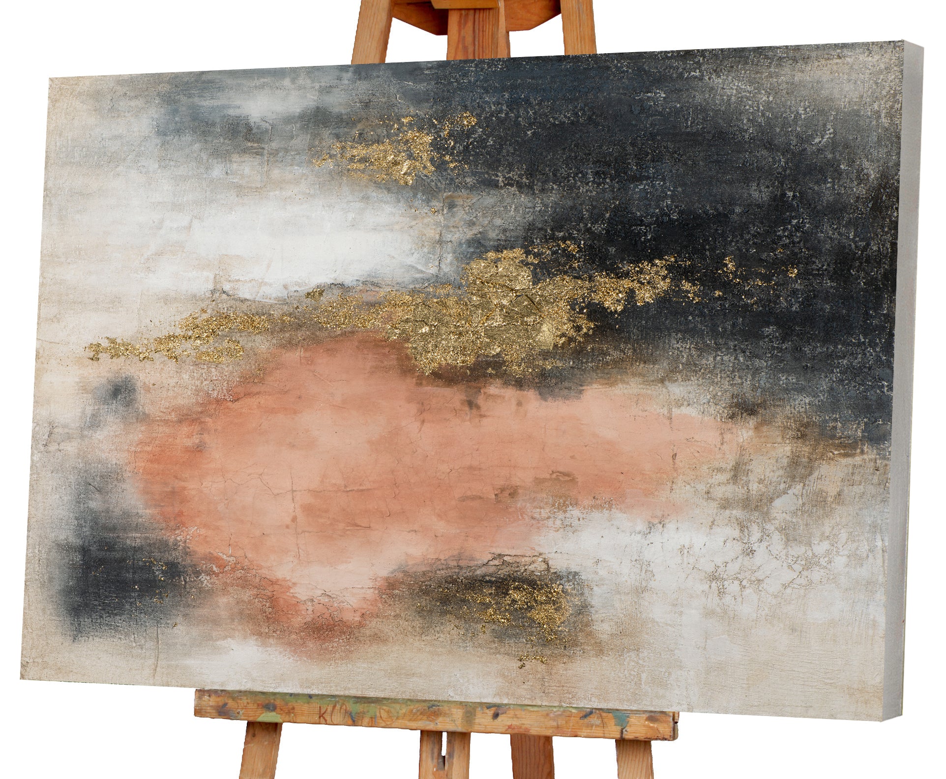 Gemälde Harmonie in Gold und Terracotta
