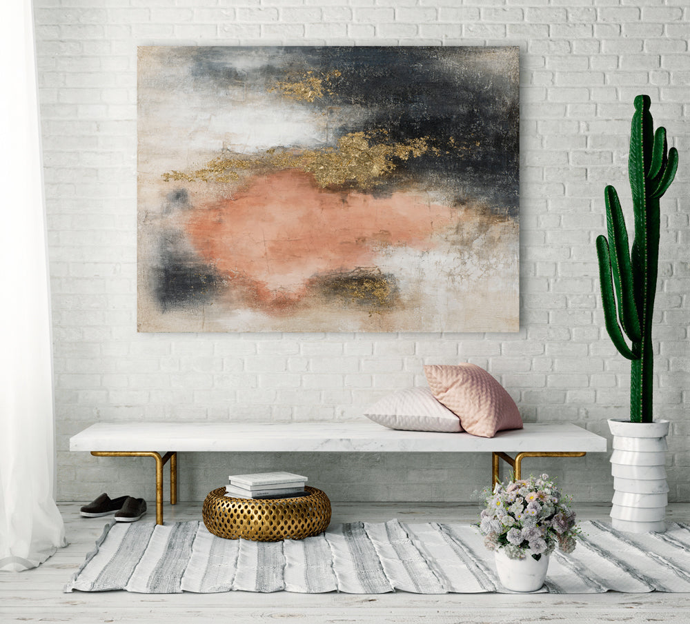 Gemälde Harmonie in Gold und Terracotta