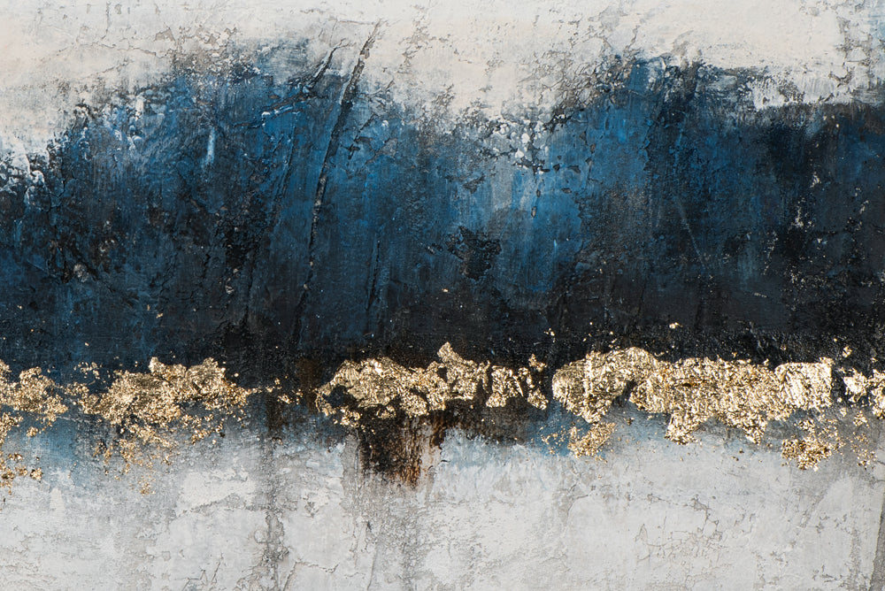 Composition de couleurs de peinture en bleu foncé et or