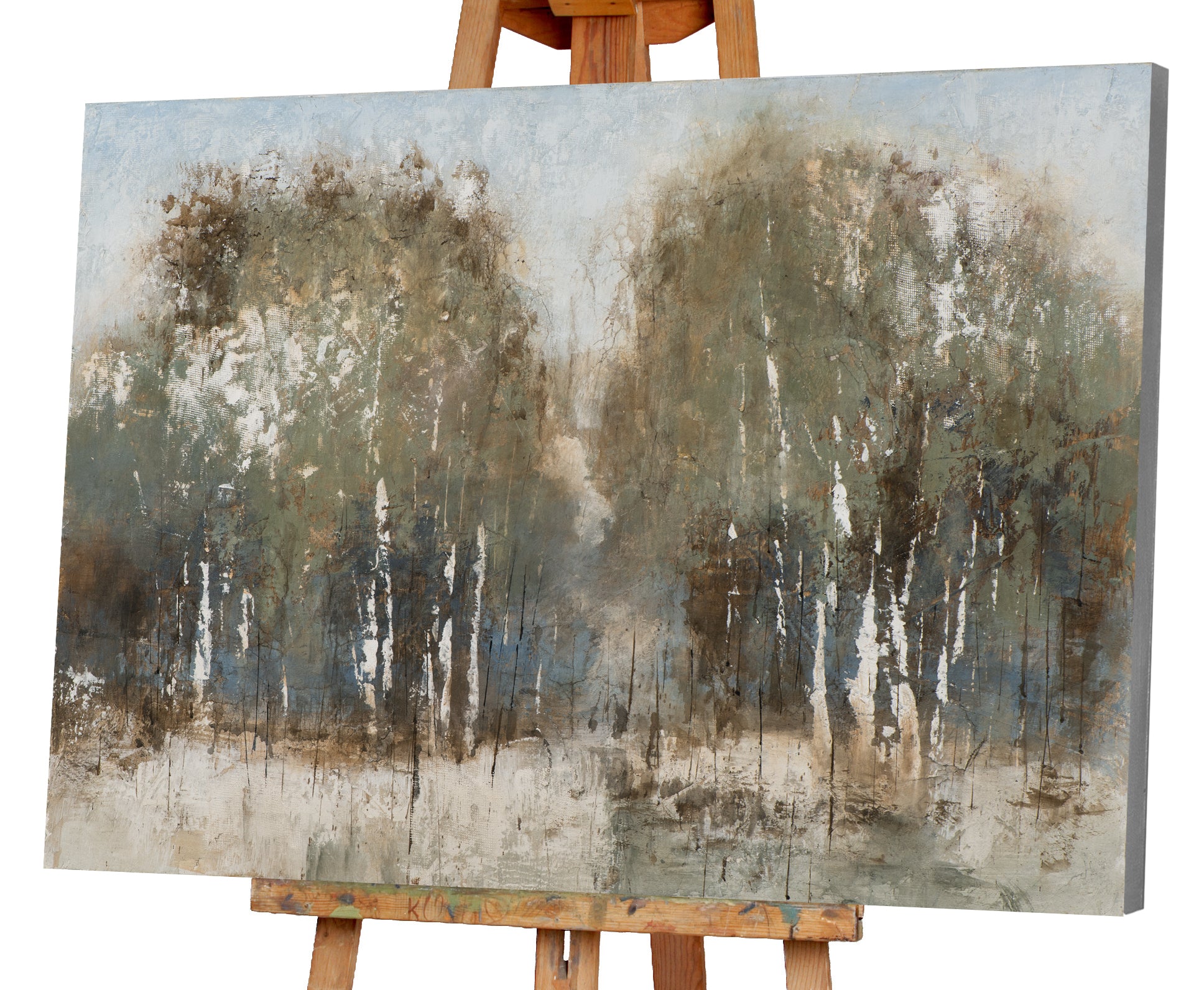 Painting Abstract Birch Forest