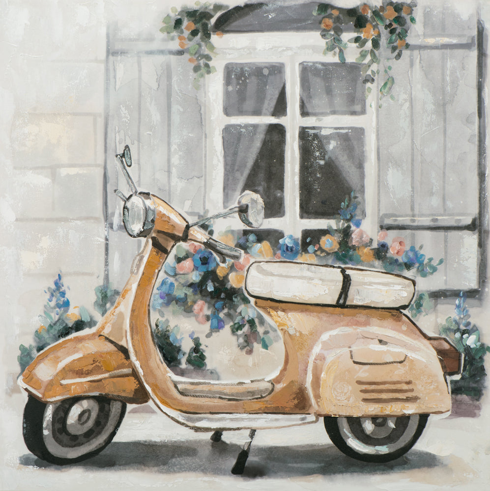 Painting Nostalgic Scooter with Flowers